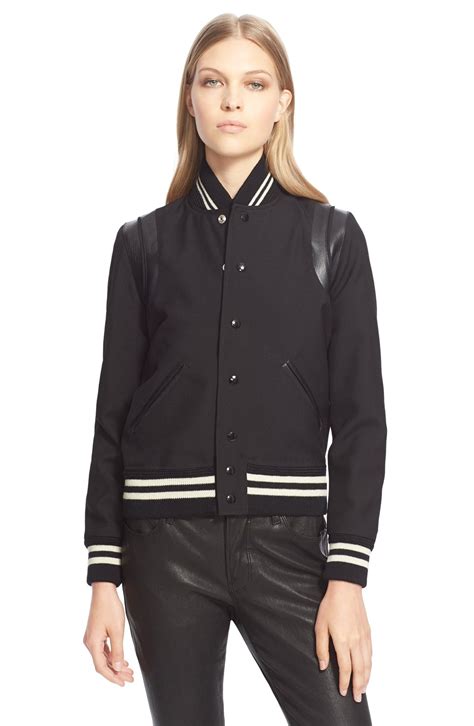 ysl teddy jacket leather|saint laurent suede jacket.